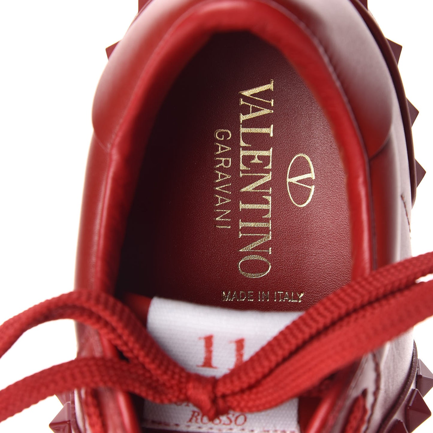 Calfskin Rockstud Untitled Open Sneakers 36 Rosso Valentino
