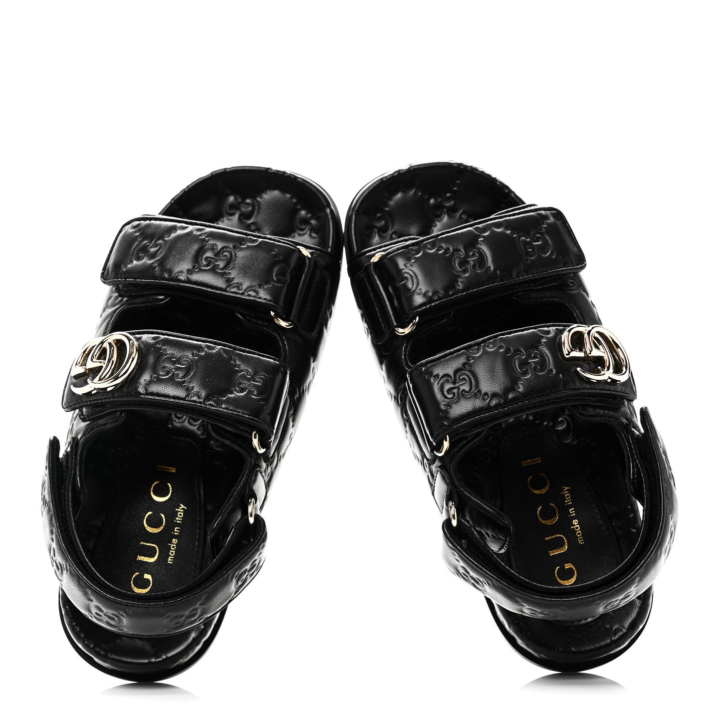 Guccissima GG Embossed Womens Sandals 35 Black