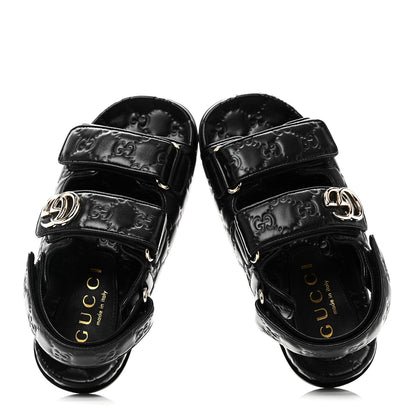 Gucci Guccissima GG Embossed Womens Sandals 35 Black 2 of 10