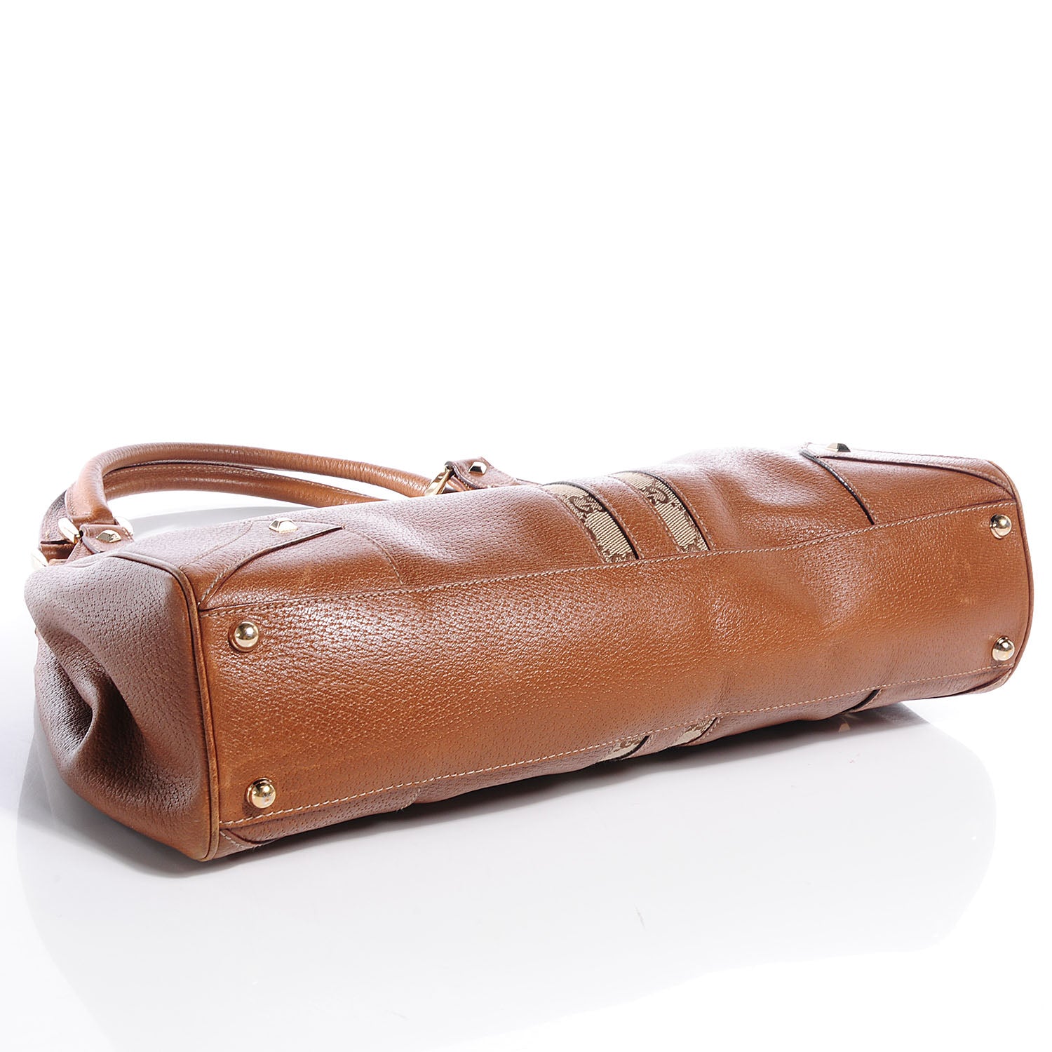 Gucci Leather Monogram Medium Bardot Brown 4 of 8