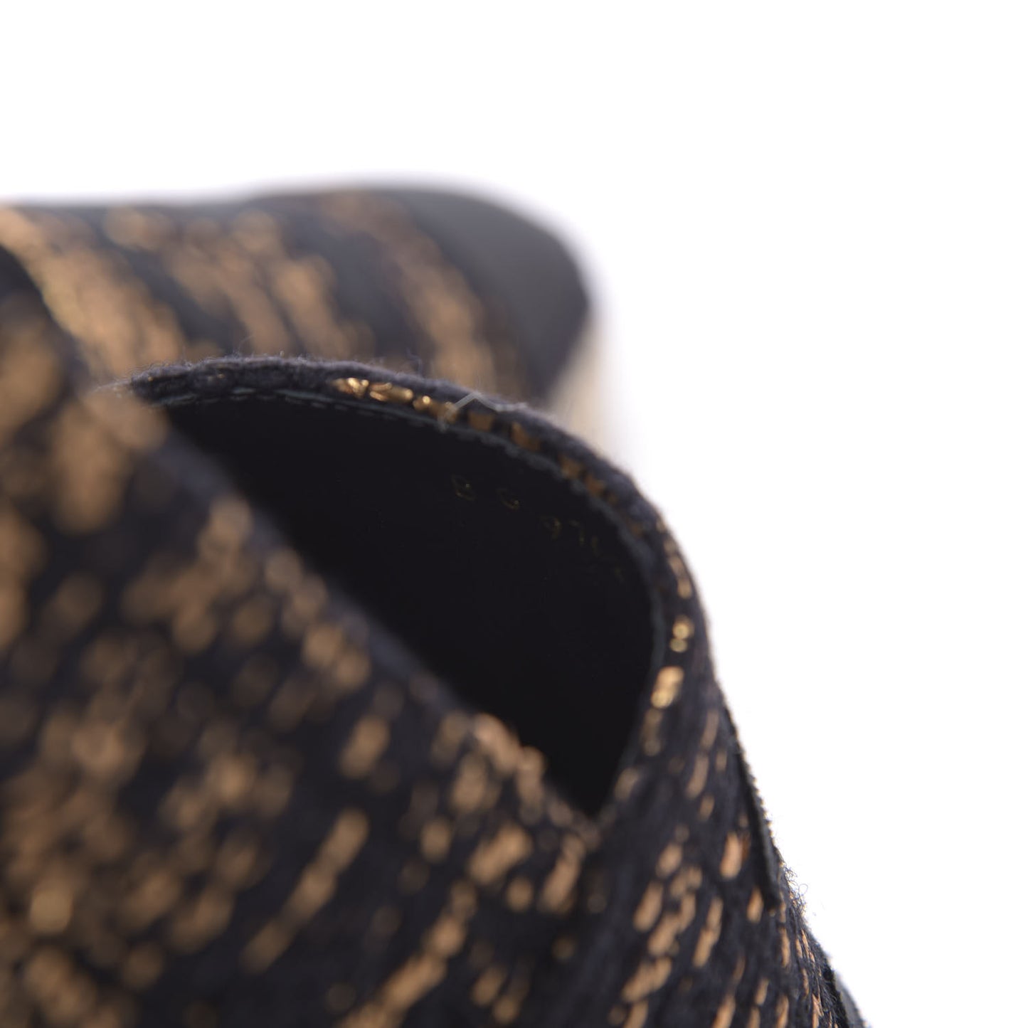 Metallic Tweed Grosgrain CC Espadrilles 42 Black Gold
