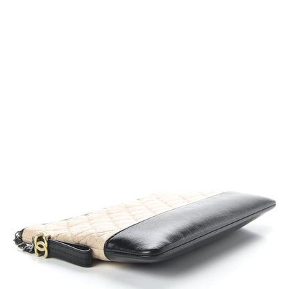 Chanel Aged Calfskin Quilted Medium Gabrielle Cosmetic Case Beige Black 4 of 10