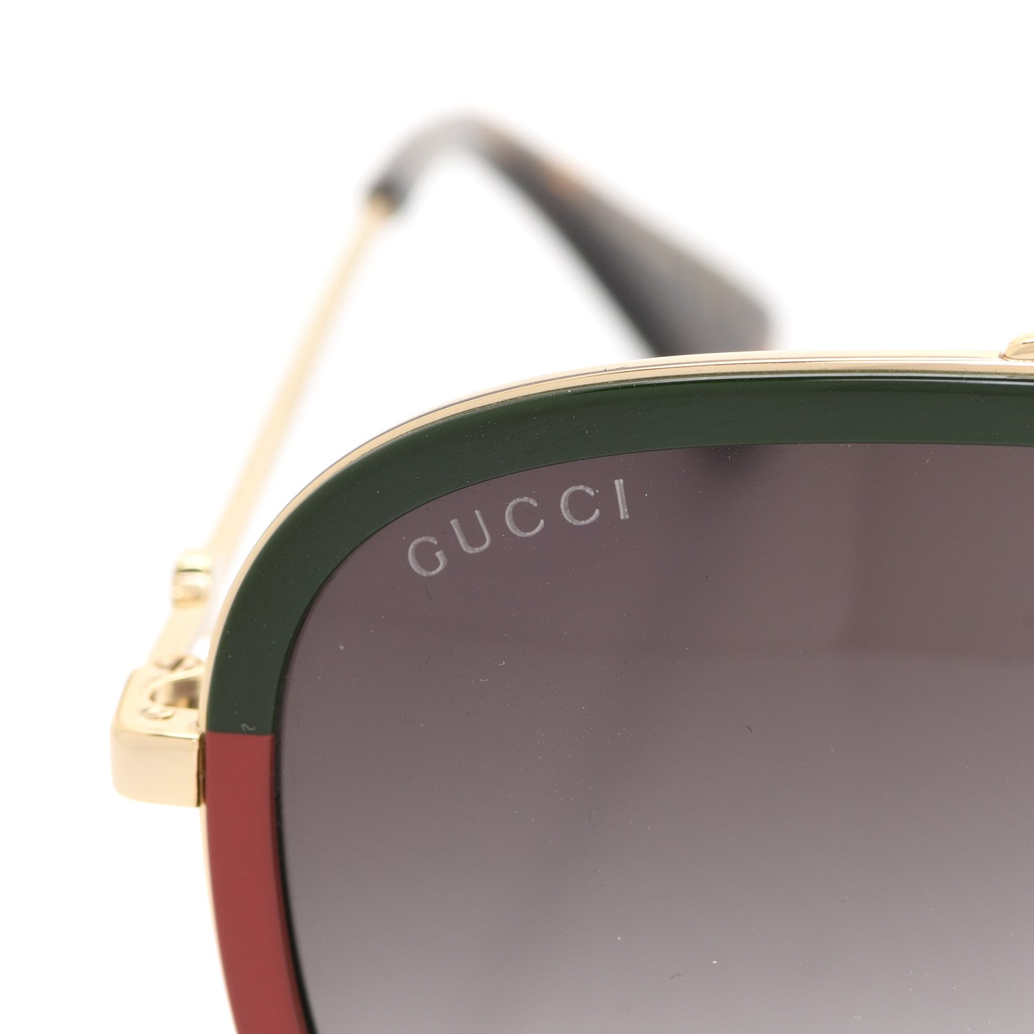 Gucci Web Aviator Sunglasses GG0062S Green Red 7 of 8