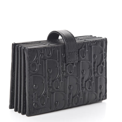 Christian Dior Calfskin Embossed Oblique Lady Dior Gusseted Card Holder Black 3 of 6