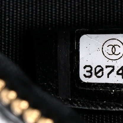 Chanel Lambskin Quilted Zirconium Round Clutch With Chain Black 7 of 11