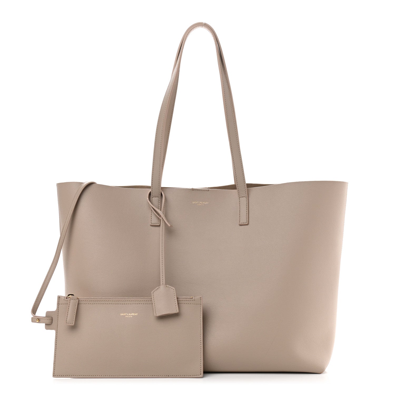 Saint Laurent Calfskin Large Shopping Tote Natural 1 of 11