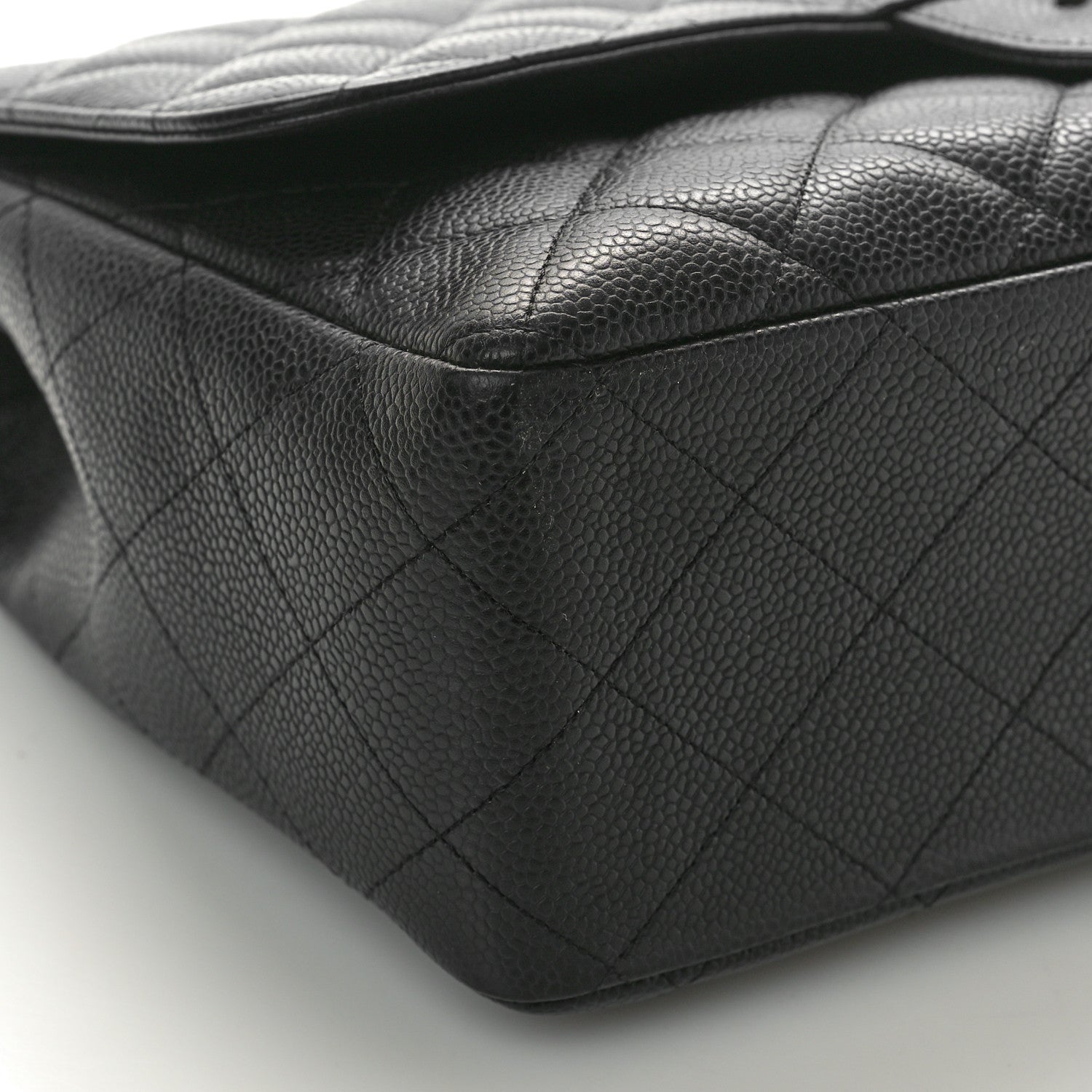 Chanel Caviar Quilted Jumbo Single Flap Black 9 of 10