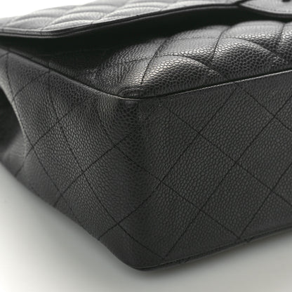 Chanel Caviar Quilted Jumbo Single Flap Black 9 of 10