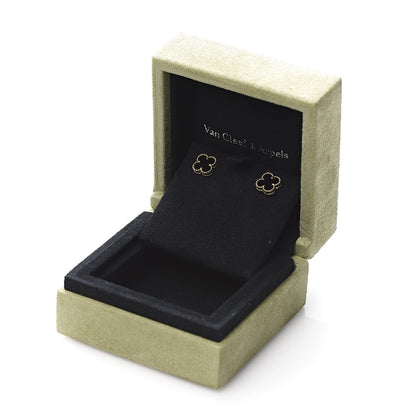 Van Cleef & Arpels 18K Yellow Gold Black Onyx Sweet Alhambra Earrings 6 of 6
