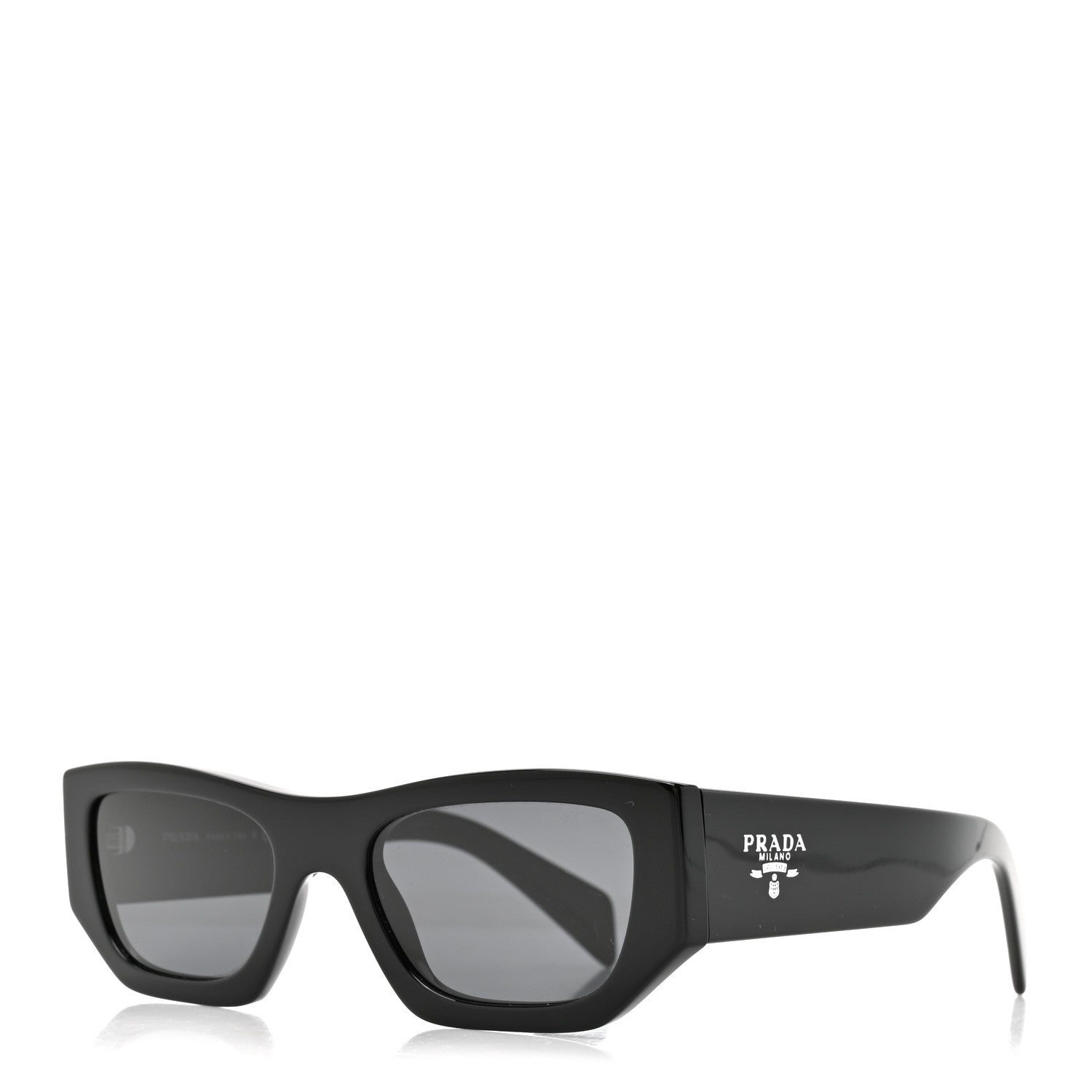 Prada Acetate Pillow Sunglasses SPR A01 Black 1 of 8