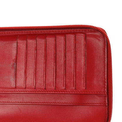 Chanel Lambskin Camellia Embossed Zip Around Organizer Wallet Red 16 of 16
