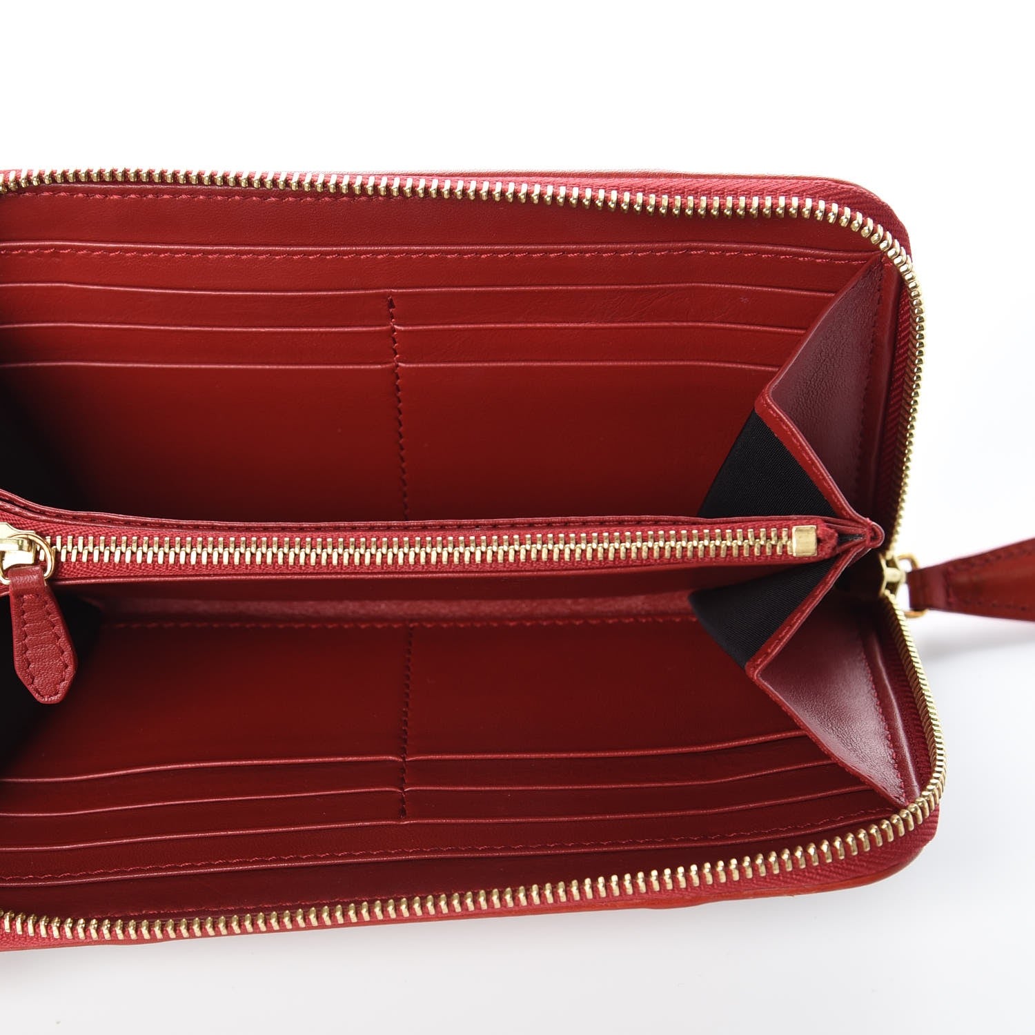 Burberry House Check Large Sartorial Ziggy Zip Around Wallet Military Red 5 of 6