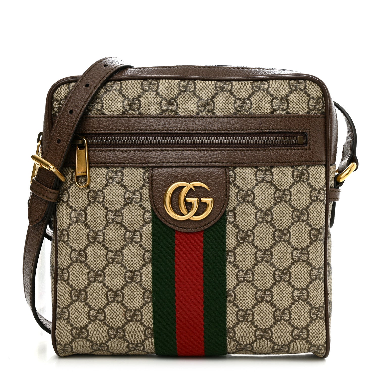 Gucci GG Supreme Monogram Web Small Ophidia Messenger Bag Brown 1 of 12