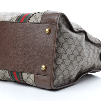 Gucci Soft GG Supreme Monogram Web Large Duffle Bag Beige New Acero Crop 6 of 10