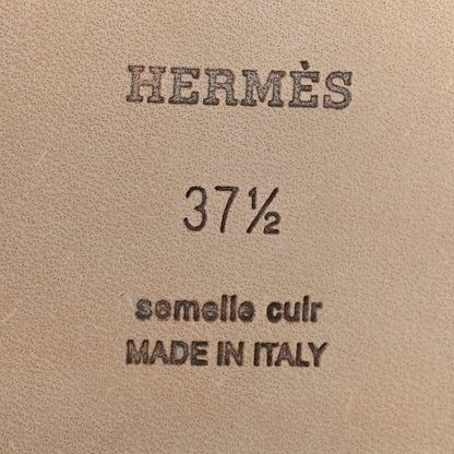 Hermes Box Calfskin Oran Sandals 37.5 Beige Mastic 8 of 9