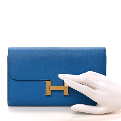 Hermes Evercolor Constance Long Wallet Bleu Zellige 2 of 7