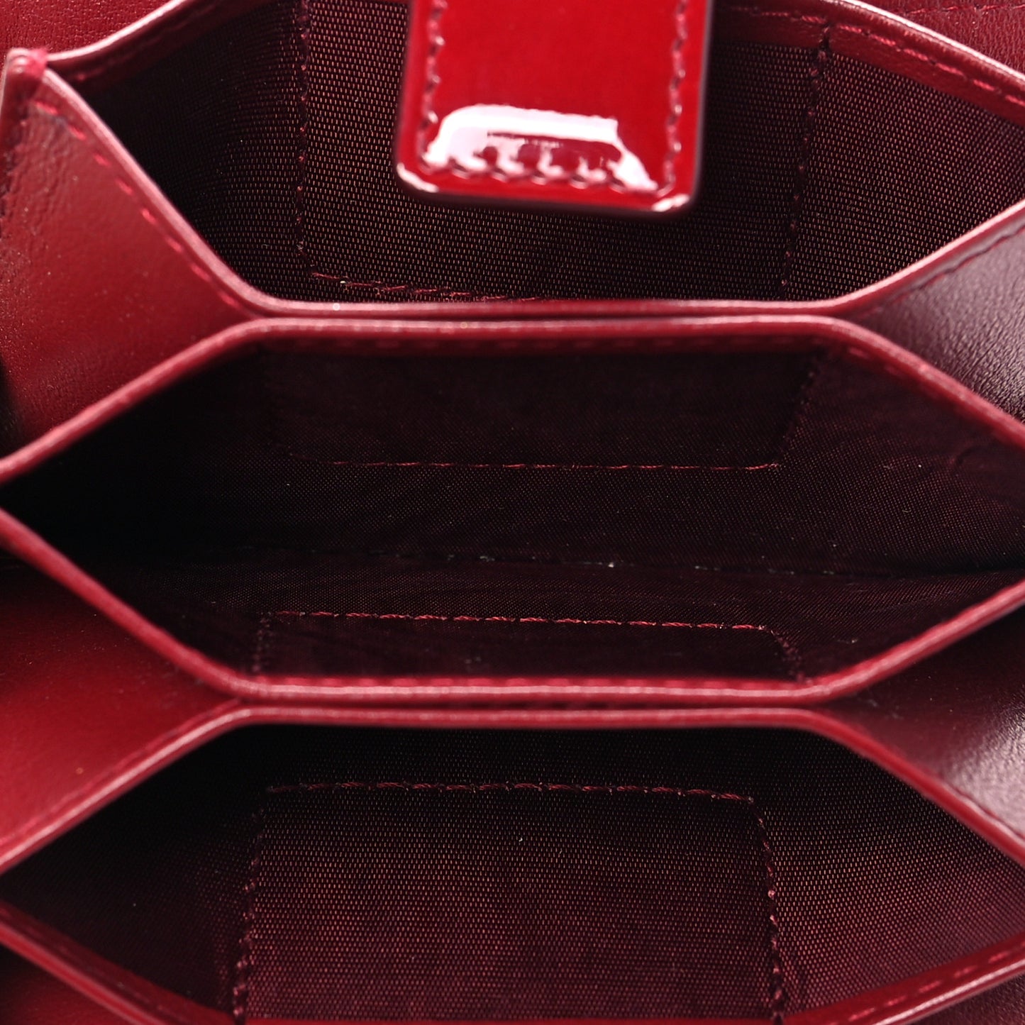 Patent Cannage Lady Dior 5-Gusset Card Holder Scarlet