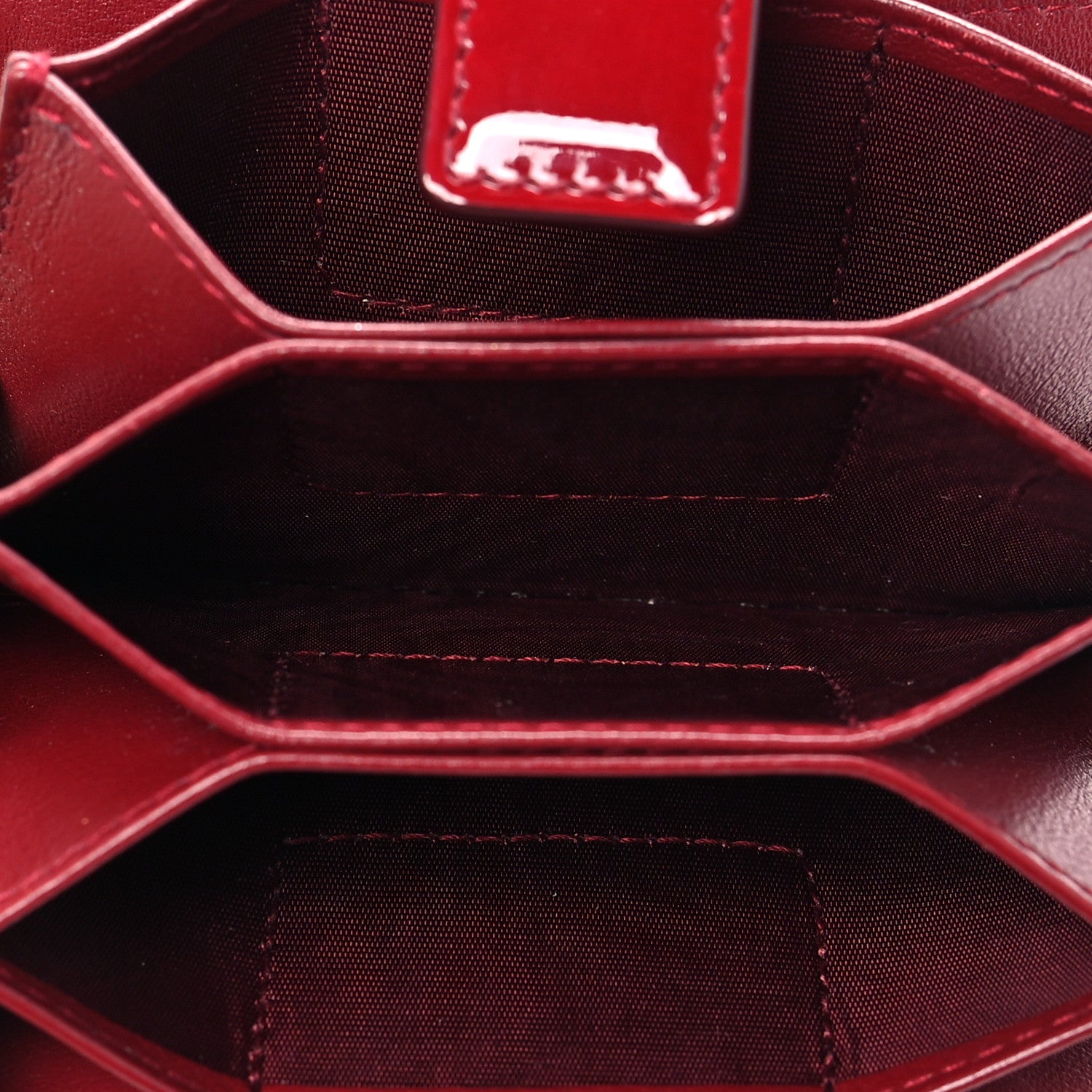 Christian Dior Patent Cannage Lady Dior 5-Gusset Card Holder Scarlet 5 of 7