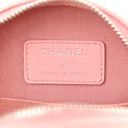 Chanel Caviar Quilted Filigree Round Clutch With Chain Pink White 6 of 11