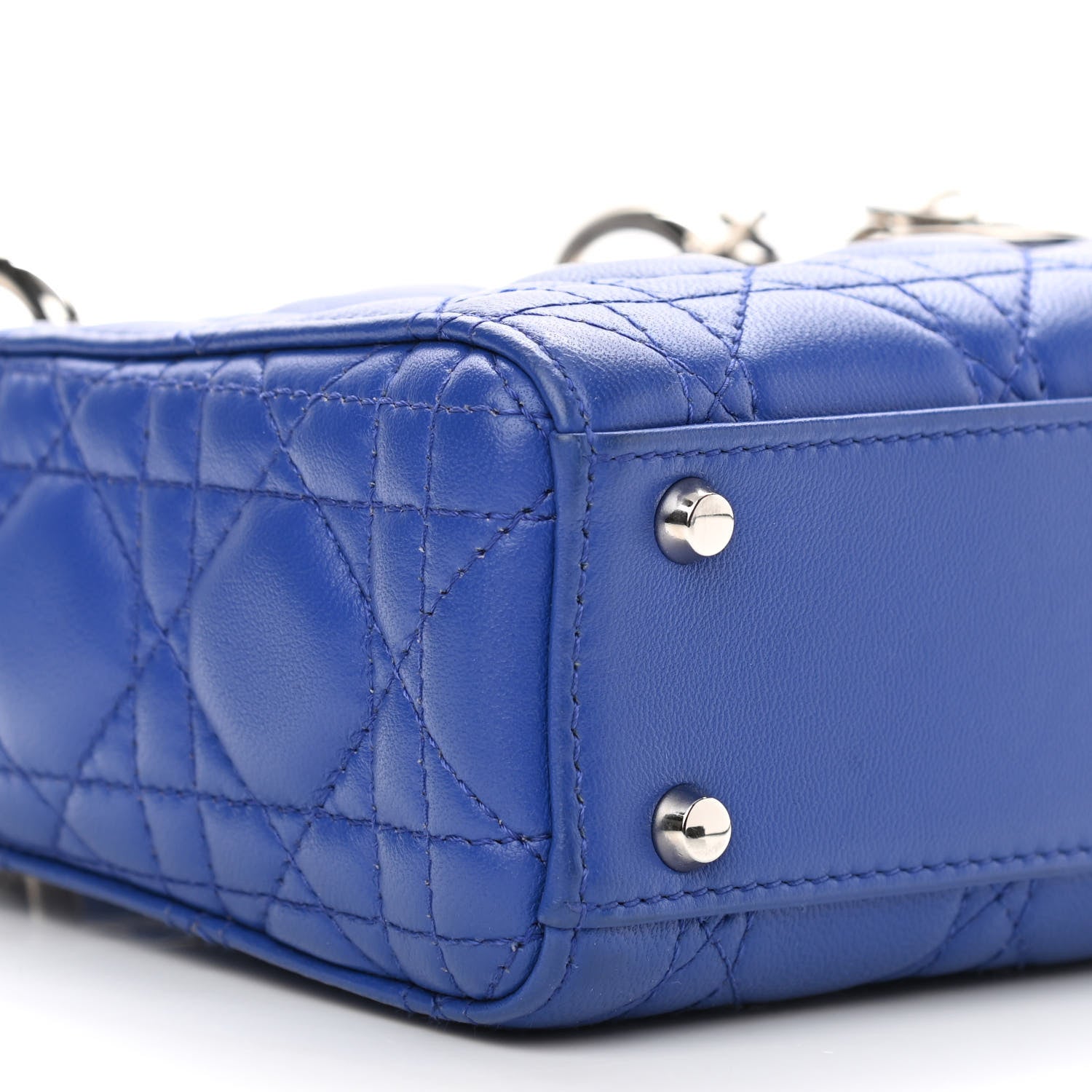 Christian Dior Lambskin Cannage Mini Lady Dior Blue 9 of 10