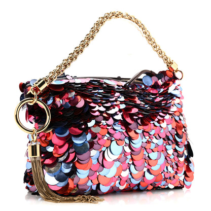 Jimmy Choo Maxi Sequin Embroidery Callie Bag Raspberry Mix 3 of 14