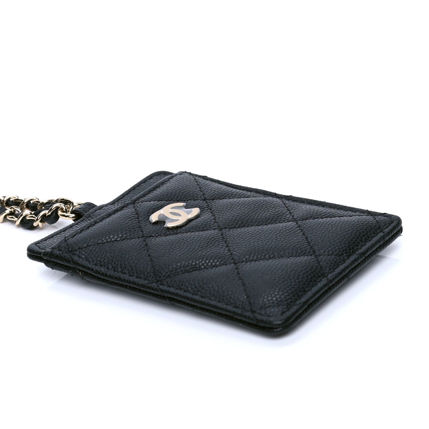 Chanel Caviar Quilted Card Holder On Chain Black 3 of 4