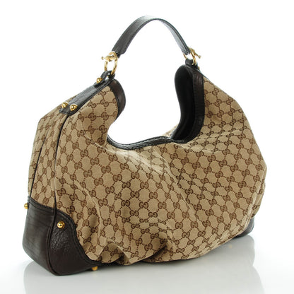 Gucci Monogram Large Jockey Hobo Dark Brown 3 of 7