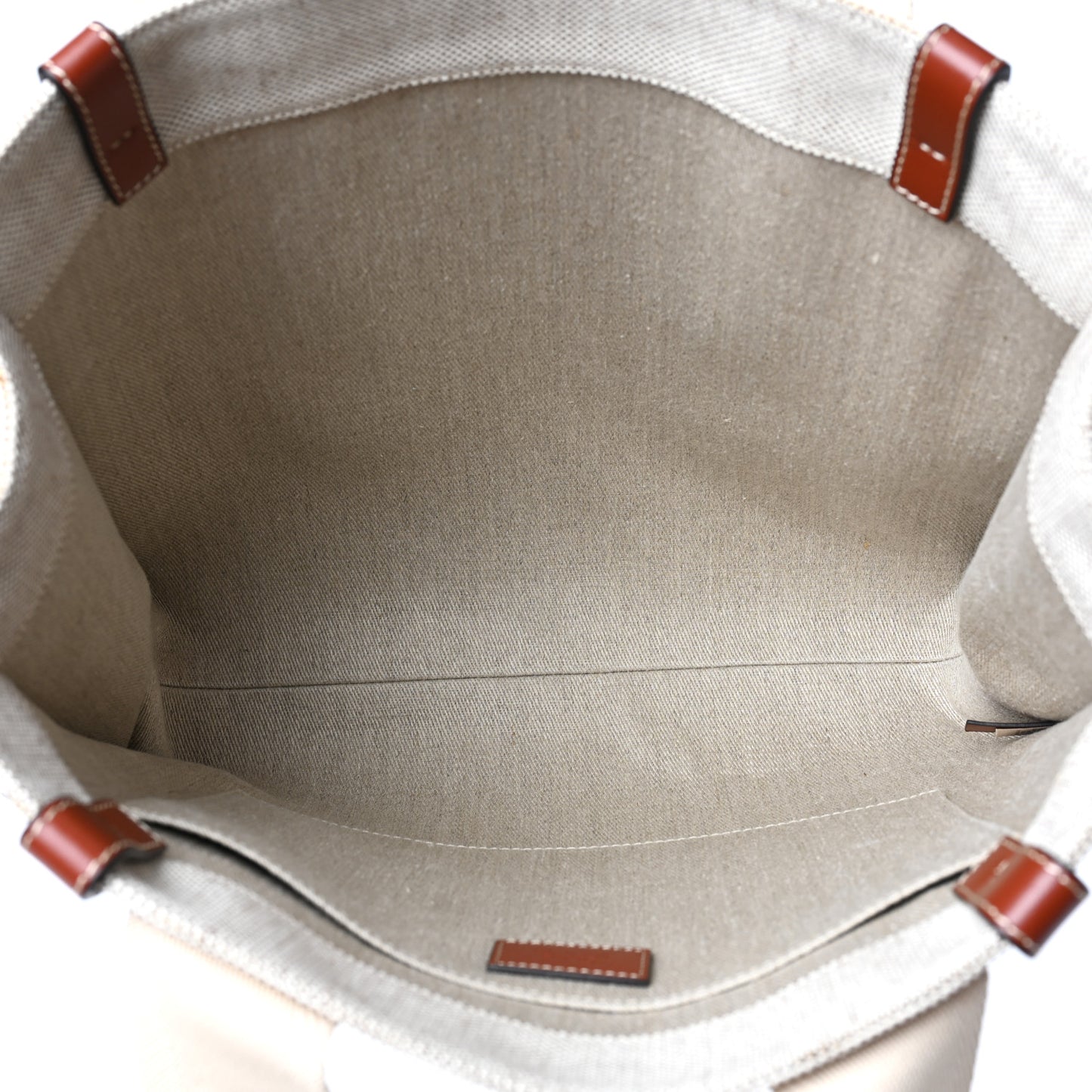Cotton Calfskin Medium Woody Ribbon Tote White Brown
