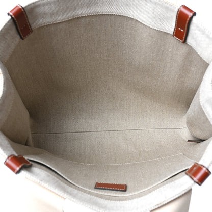 Chloe Cotton Calfskin Medium Woody Ribbon Tote White Brown 5 of 8