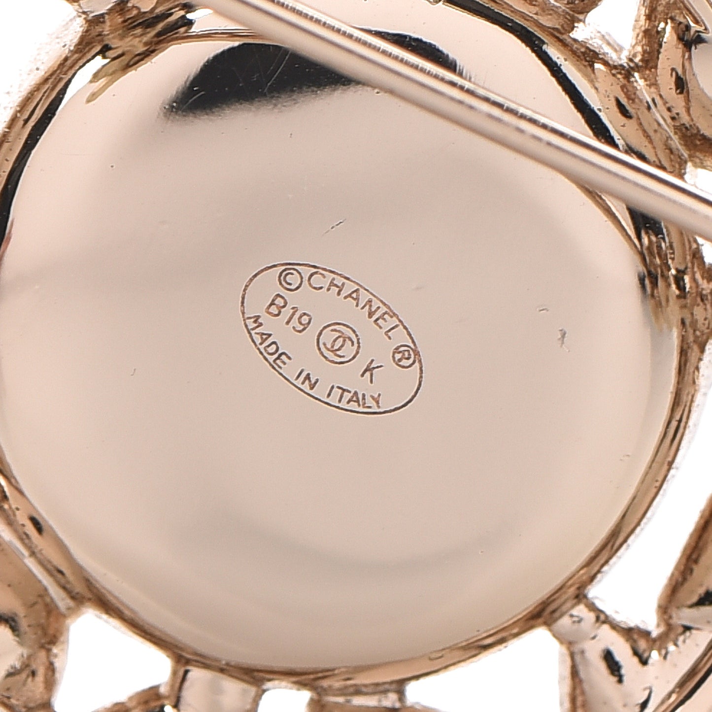 Pearl Crystal CC Snowfall Brooch Light Gold