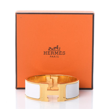 Hermes Enamel Wide Clic Clac H Bracelet PM White 5 of 5