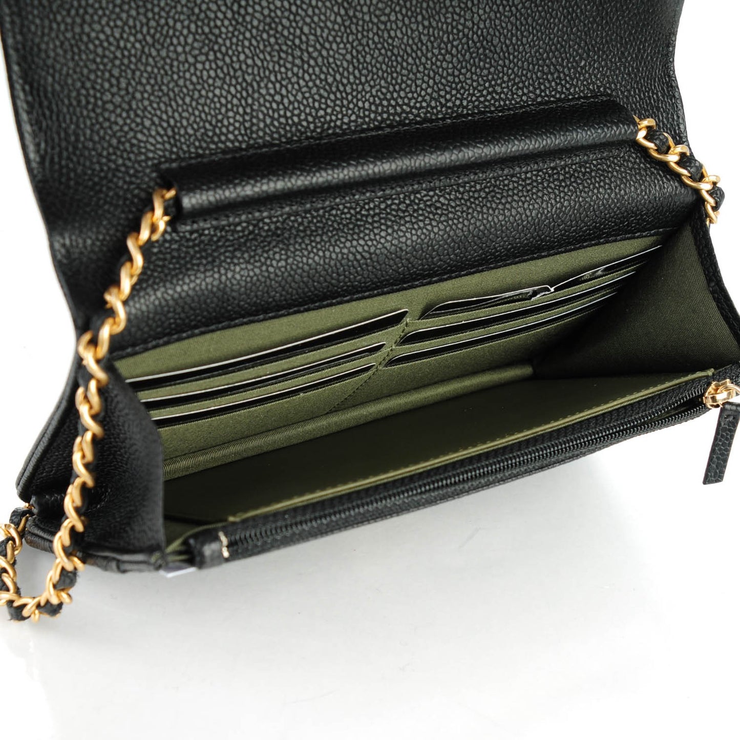 Caviar Quilted Boy Wallet On Chain WOC Black