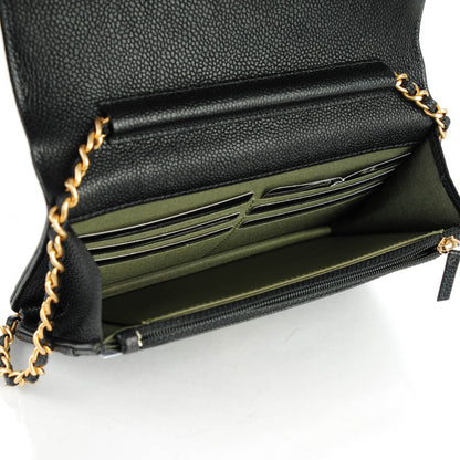 Chanel Caviar Quilted Boy Wallet On Chain WOC Black 6 of 8