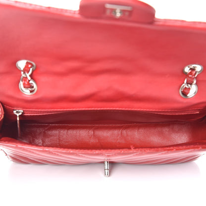 Chanel Patent Chevron Quilted Medium Single Flap Red 5 of 13