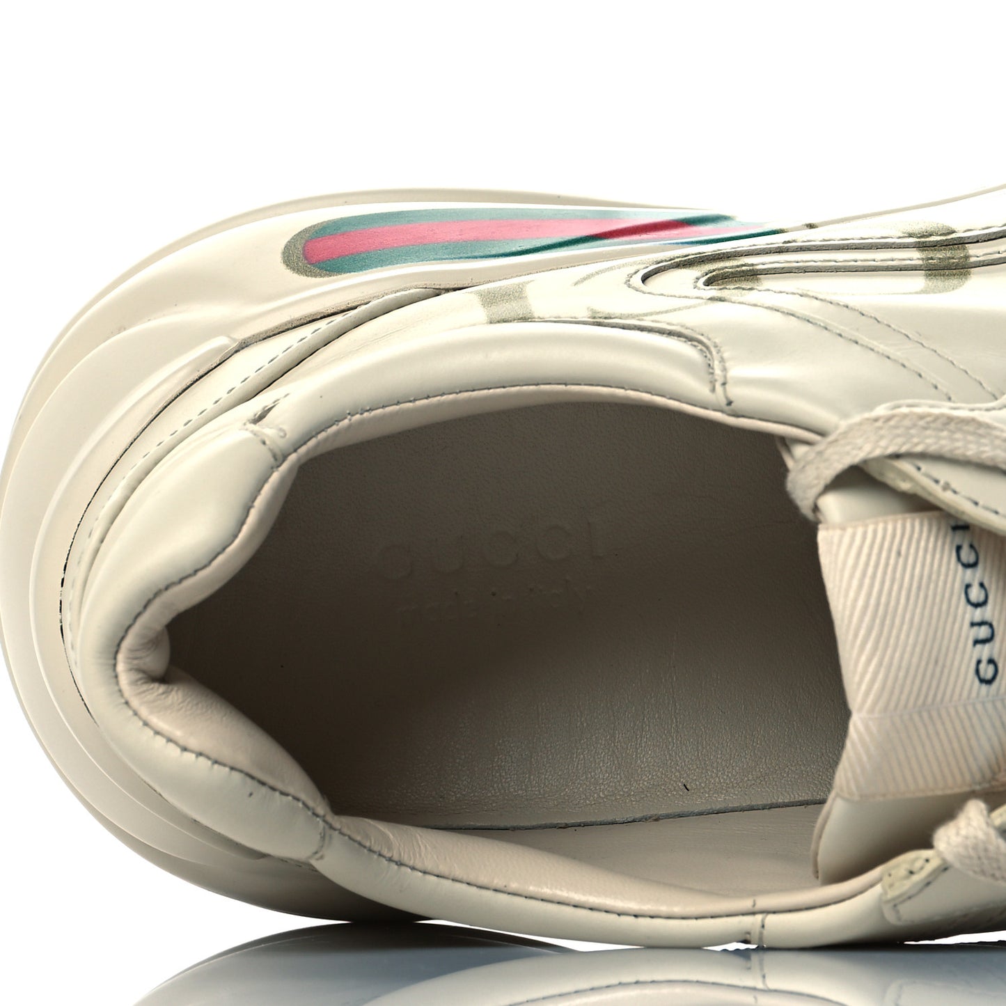 Calfskin Logo Womens Rhyton Sneakers 41.5 Ivory