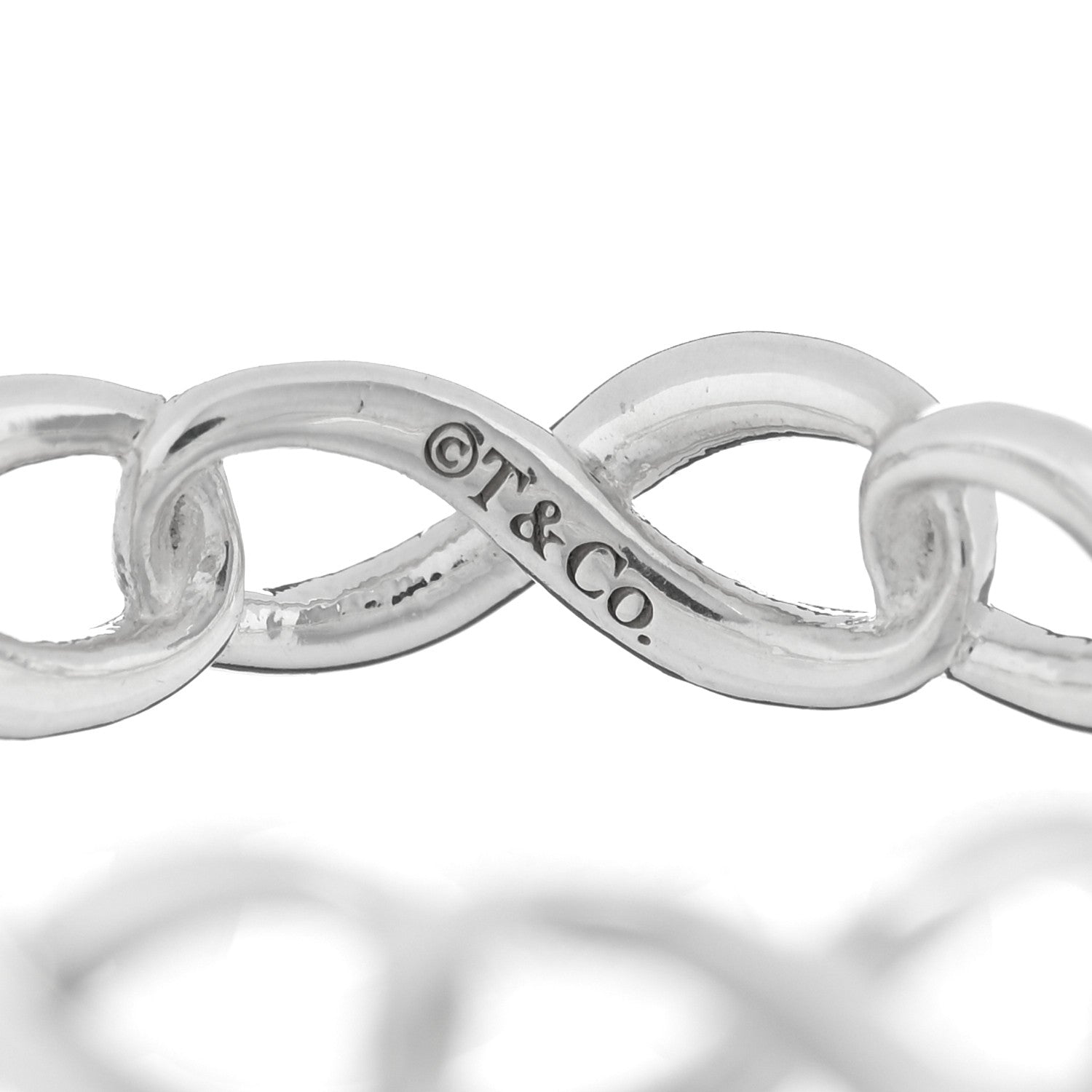 Tiffany Sterling Silver Narrow Infinity Band Ring 46 3.75 4 of 5