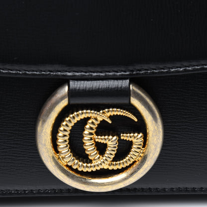 Gucci Textured Calfskin Small Torchon GG Ring Shoulder Bag Black 12 of 13
