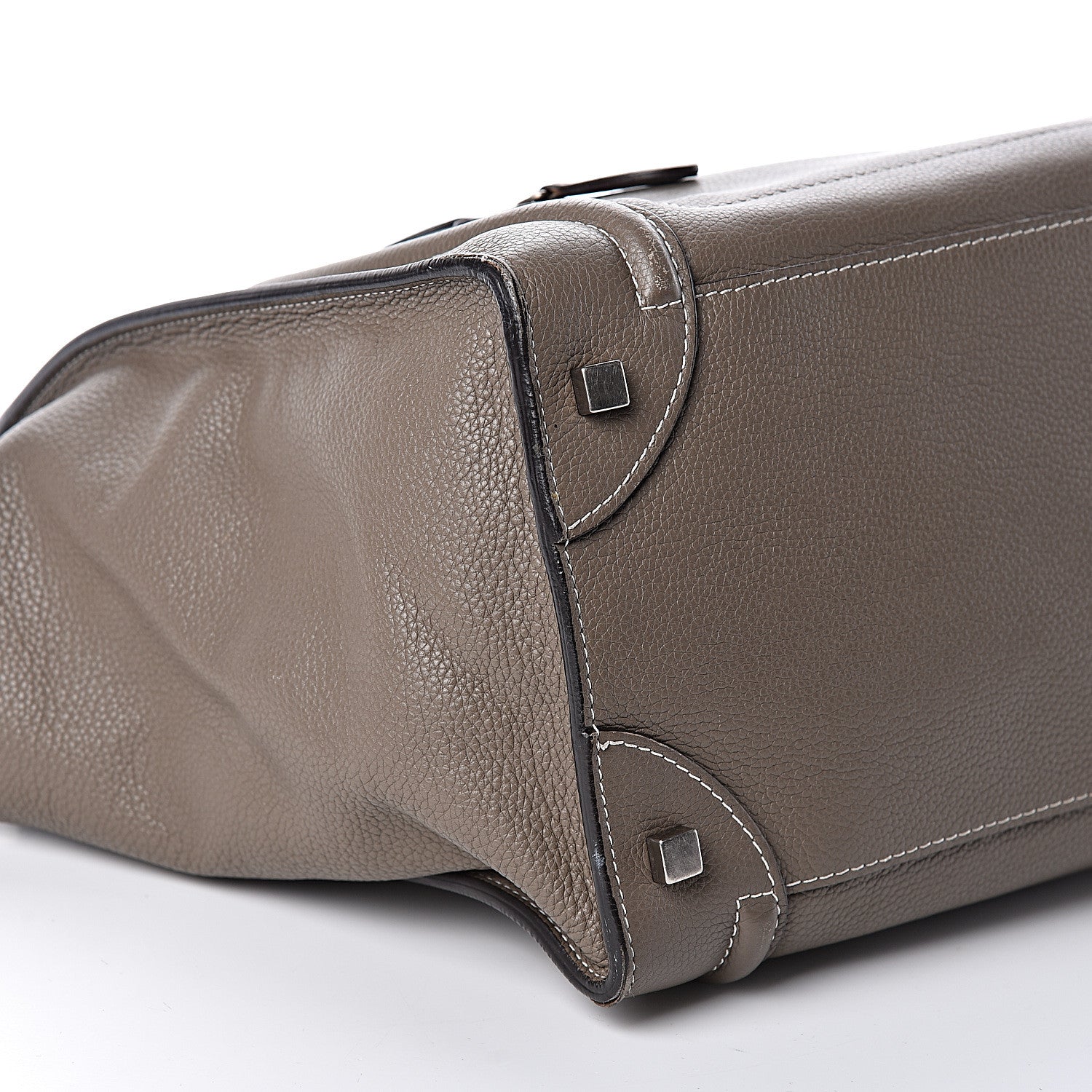 Celine Drummed Calfskin Mini Luggage Souris 8 of 9