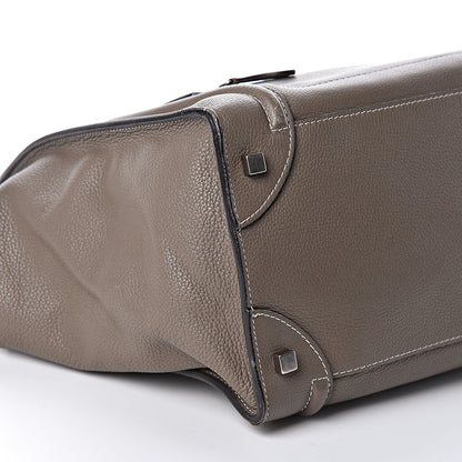 Celine Drummed Calfskin Mini Luggage Souris 8 of 9