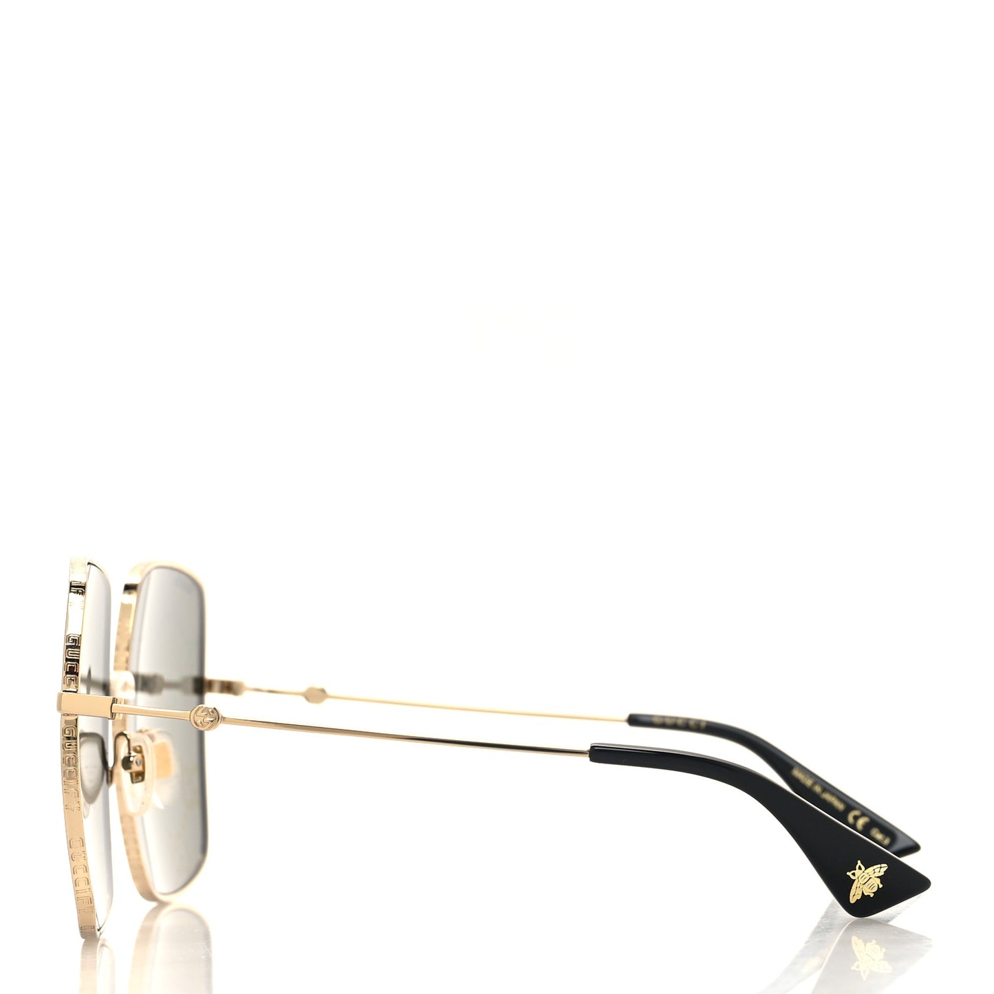 Metal Rectangular Frame Sunglasses GG0414S Gold Multicolor