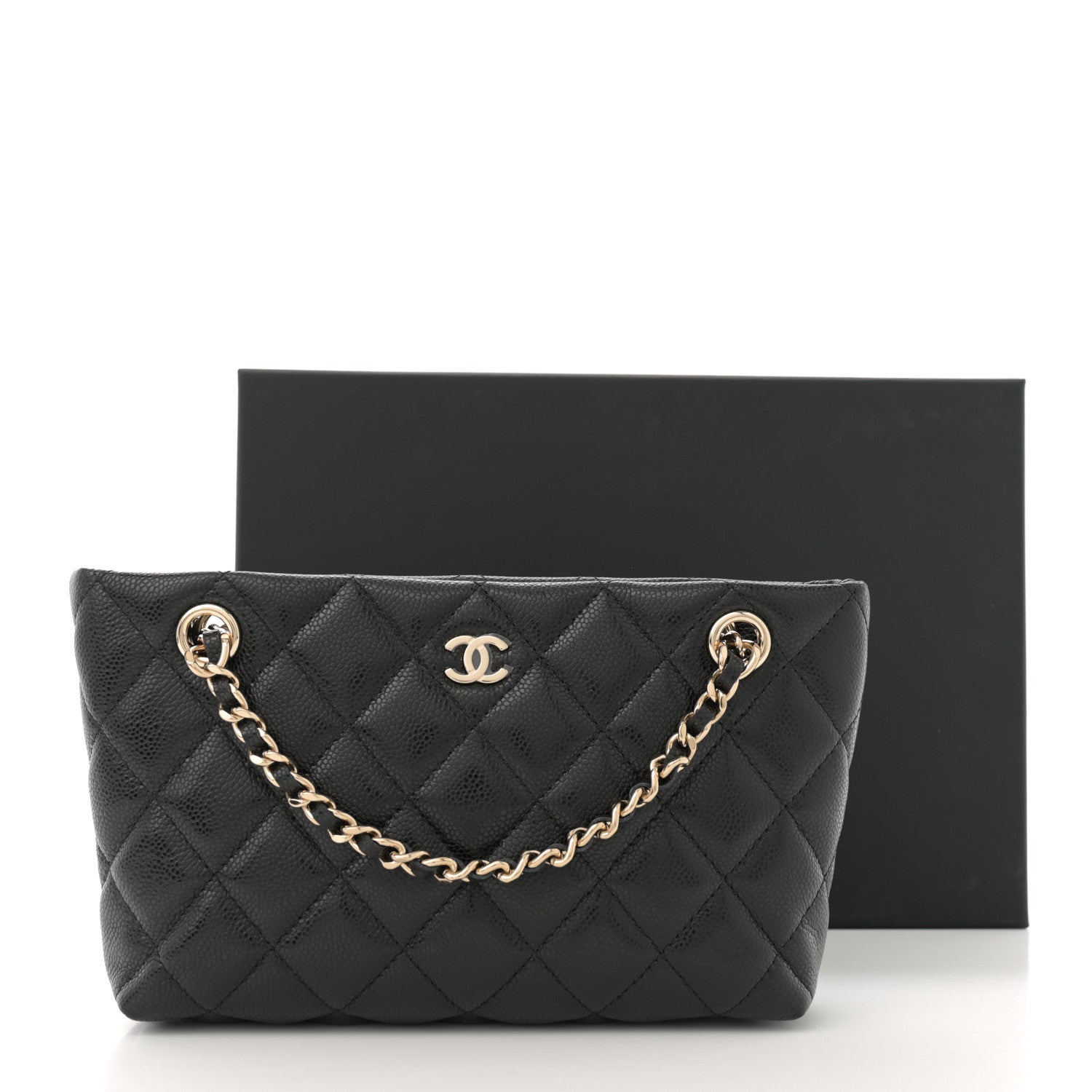 Chanel Caviar Quilted Classic Clutch Tote With Chain Black 11 of 11