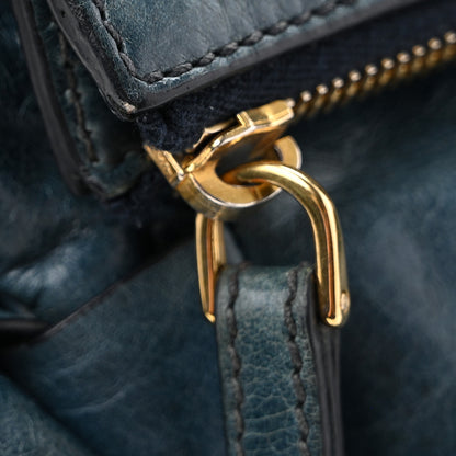 Miu Miu Vitello Lux Medium Bow Bag Blue 11 of 14