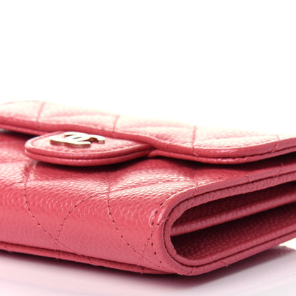 Chanel Caviar Quilted Flap Card Holder Wallet Pink 10 of 12