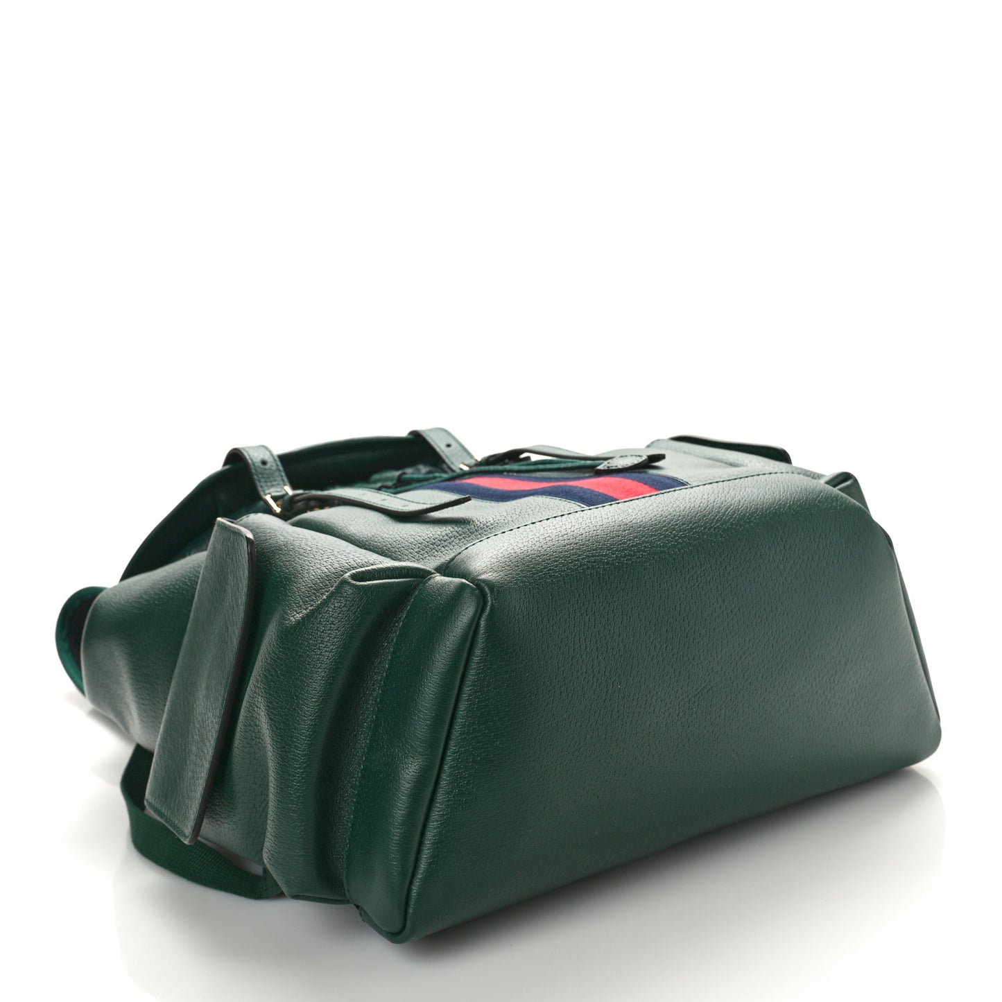 Grained Calfskin Medium Ophidia Double Buckle Backpack Green