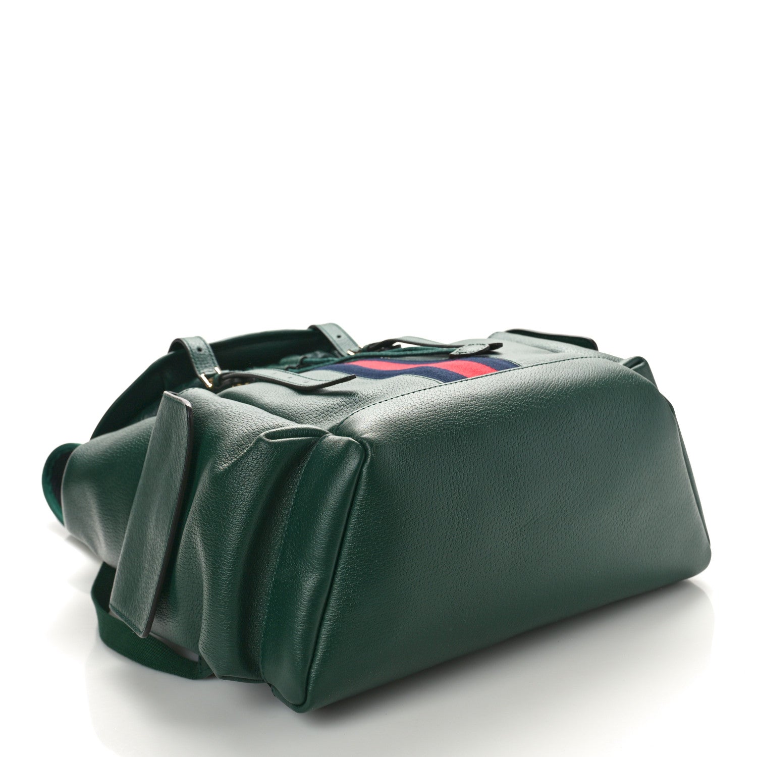 Gucci Grained Calfskin Medium Ophidia Double Buckle Backpack Green 4 of 11