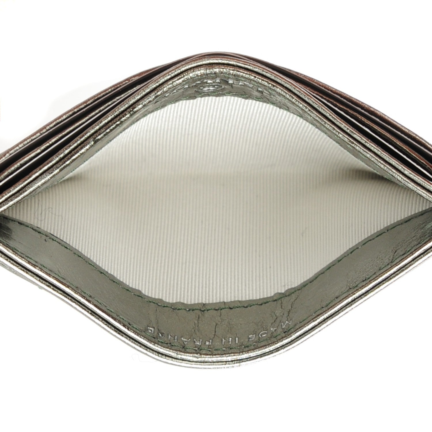 Chanel Metallic Aged Calfskin Quilted Reissue Card Holder Dark Green 5 of 8