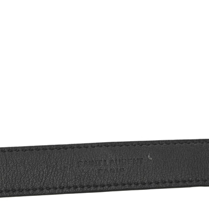 Saint Laurent Smooth Calfskin Monogram Square Buckle Belt 95 38 Black 3 of 8