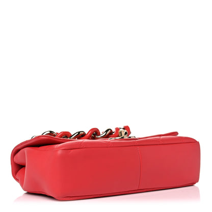 Chanel Lambskin Quilted Resin Bi-Color Chain Flap Bag Red 4 of 13