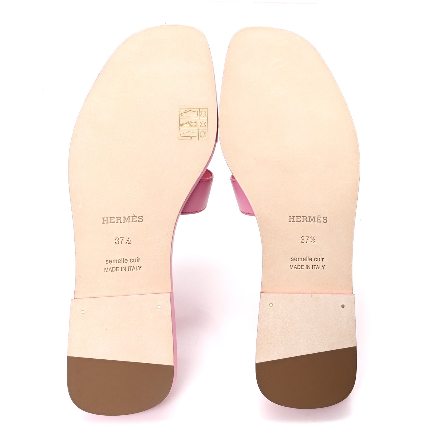 Box Calfskin Oran Sandals 37.5 Rose Petale