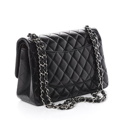 Chanel Lambskin Quilted Jumbo Double Flap Black 2 of 9